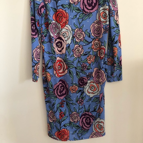 LuLaRoe Rose Print Debbie Dress - Picture 2 of 2